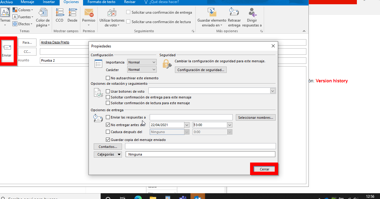 Conoce Las / Connais Les TIC   Programar envío de correos en outlook